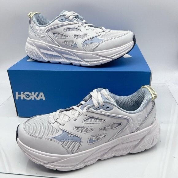 Hoka One One Clifton L Walking Running Shoe Cosmic Gray/Varsuty Navy Men US 10.5